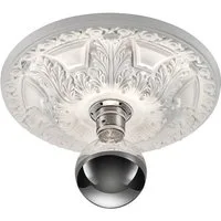 TRIO Leuchten LED Deckenleuchte, LED wechselbar, Warmweiß, Stuckrosette Florentiner Design Gips-lampe Treppenhaus Weiß, Ø30cm