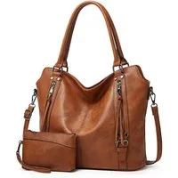 Toomoke Handtasche Damen Schultertasche Groß Shopper Vegan Handtasche (Handtaschen Umhängetasche Geldbörse Damen Taschen 2-Tlg, 44*16*32cm)