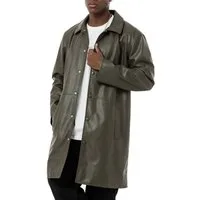 RedBridge Lederimitatmantel mit Hemdkragen und Druckknöpfen Kunstlederjacke Glattes Kunstleder mit eleganter Haptik