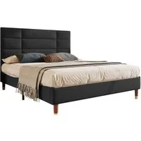 Flieks Polsterbett, Doppelbett Holzbett mit Lattenrost 140x200cm