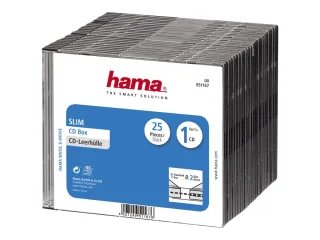 Hama Slim Jewel Case für Speicher-CD | 00051167 | Schwarz (Packung mit 25)
