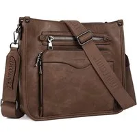 TANTOMI Umhängetasche Damen Schultertasche Mittelgroß, Crossbody Bag mit mehreren Fächern, Damen Handtasche Leicht Henkeltasche Schultertasche