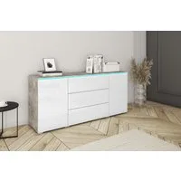 Home affaire Sideboard VERA, grifflos, verstellbare Einlegeböden, Wahlweise mit oder ohne Beleuchtung