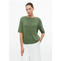 s.Oliver Kurzarmpullover Strickpullover Kurzarm-Strickpullover mit Glitzergarn