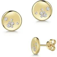 Firetti Paar Ohrstecker Schmuck Geschenk Silber 925 Ohrschmuck Ohrringe Kreis rund, Made in Germany - mit Zirkonia (synth)