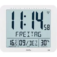 AMS Funkwanduhr F5886 (Quarzuhr,mit Alarm,Datum,Wohnzimmer,Esszimmer,Küche,Büro, Flur)