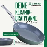Chefkoch trifft Fackelmann Bratpfanne Keramikbratpfanne, Antihaft-Pfanne, Öko-Pfanne