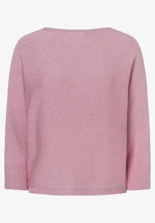 MORE & MORE - Fledermauspullover mit Glanzeffekt rosa - Gr. - 42