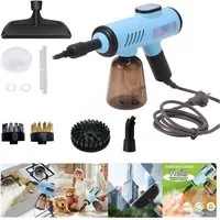 QUBEBU Handdampfreiniger Multifunktions-Dampfreiniger Handgerät Mit 9 Zubehörteilen 1.8m Kabel, 1200 W, Flächenleistung: 40 m², Hand-Dampfreiniger für alles – Polstermöbel, Fliesen, Böden