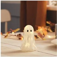 Lights4fun LED-Dekofigur Gertie LED-Halloween-Geist-Deko aus Konfettiglas - klein
