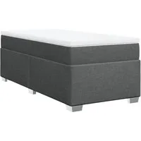 vidaXL Bett Boxspringbett mit Matratze Dunkelgrau 90x200 cm Stoff