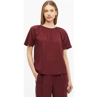 s.Oliver Kurzarmbluse Bluse Leinenmixbluse mit Schleifendetail am Rücken