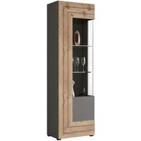 Home affaire Vitrine Aalborg, Höhe 194 cm, 1 Glastür, 2 Glaseinlegeböden, Metallgriffe Vitrinenschrank, Hochschrank, Stauraumschrank, Wohnmöbel, Wohnzimmer