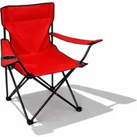 Mojawo Klappstuhl Anglersessel Campingstuhl Anglerstuhl Getränkehalter und Tasche Rot