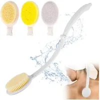 TUWENA Badebürste 3-in-1 Duschbürste mit langem Griff,Faltbarer Abnehmbarer Rückenbürste
