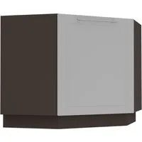Feldmann-Wohnen Eckschrank Kvantum (Türscharniere mit Soft-Close-Funktion, 1-St., Fronten mit dekorativen Fräsungen und leicht abgerundeten Ecken) 90x50x82cm lava - dust grey matt (Q-D12R/90)