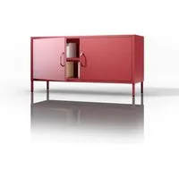 Jan Nowak TV-Schrank ROSA TV-Schrank Metall Stahl 115x60x40cm Sparkling Brilliance (Stahl 0,6mm, 1 Regal 40kg, Kabelöffnungen, Magnete Silikonpads) Beine regulierbar Kabelöffnung Wohnzimmer Büro
