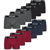 ADAM JEANS Boxershorts Herren Boxershorts aus extra weicher 100% Baumwolle Trunks Men Boxer-1 (12-St., 2er Set, 6er Set, 8er Set, 10er Set, 12er Set) Boxershorts Herren Boxer Shorts Männer Unterhosen Trunks Underwear