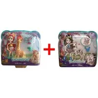Enchantimals Spielfigur Enchantimals Gillian Giraffe und Pawl + Zebra Zelena und Hoofette, Set