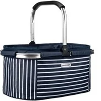 anndora Einkaufskorb mit stabilem Aluminiumrahmen, 22 l, Stoff durch Klettverschluss leicht abnehmbar zum Reinigen