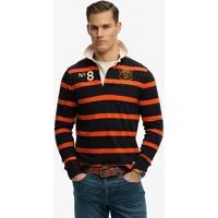 Superdry Langarmshirt DOUBLE EMBLEM STRIPE RUGBY aus Baumwolle und Single Jersey, Relaxed Fit, gestreifte Optik