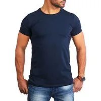 Young & Rich T-Shirt Herren Uni Basic rundhals Ausschnitt Unterziehshirt 1701 Rundhalsauschnitt unifarben kurzarm regular fit