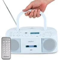 Medion® Boombox MEDION® LIFE® DRX-1 Plus (MD400003) Radio (AM- / FM- Tuner, MW / UKW mit RDS, 3 W, Bluetooth® 5.4, AUX-In, Batteriebetrieb: 6 x 1,5 V, Kopfhöreranschluss)
