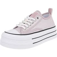 Ital-Design Stylische Plattform-Sneaker mit Perlen-Details für Damen Sneaker (91117314) Flach Sneakers Low in Altrosa