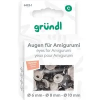 Gründl Bastelnaturmaterial Gründl Augen für Amigurumi Ø 6/8/10 mm 30 Stück