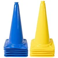 Dönges Outdoor-Spielzeug Leitkegel-Set, 5 gelbe + 5 blaue, 480 mm hoch, PE