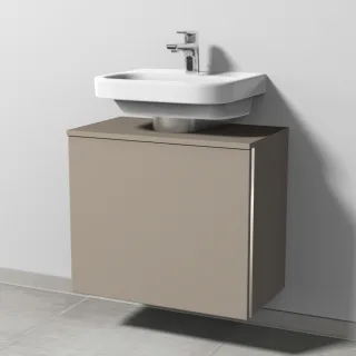 Sanipa 3way Universal-Waschtischunterbau mit 1 Auszug, Sandgrau-Matt BS60067