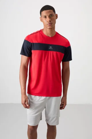 Herren Farbblock Rundhals T-Shirt