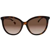 Carolina Herrera Sonnenbrille Damen Brille Retro Iconic SHE798 01AY Filigrane CH-Logo an den Bügelenden und die goldfarbenen Details