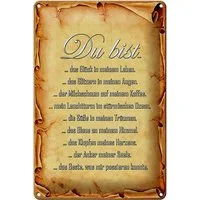 Hebold Metallschild Schild Blech 20x30cm - Made in Germany - Spruch Du bist Glück in meine