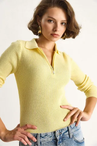 Pullover mit Reißverschlusskragen