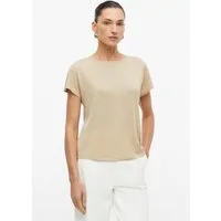 s.Oliver Kurzarmshirt T-Shirt Schimmerndes Jersey-T-Shirt mit Rückenausschnitt