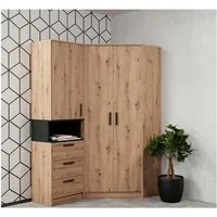 Marmex Möbel Schrank-Set Grant Set 15, (SET, 2-St., Eckschrank, Regal mit Schubladen), Scharniere Softclose