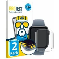 BROTECT Displayschutzfolie Fullscreen Schutzfolie für Apple Watch SE 3 (44 mm), 2 Stück, Displayschutz Folie Fullcover Klar Transparent