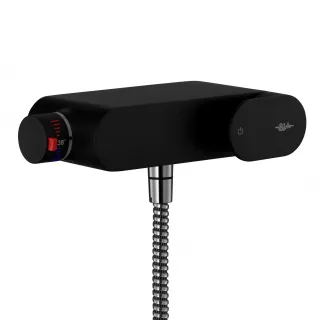 Neuesbad Futura black Thermostat Brausenbatterie, Farbe: schwarz matt 02979