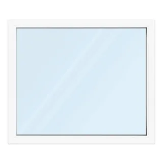 Fenster 130x110 cm, Kunststoff Profil aluplast IDEAL® 4000, Weiß, 1300x1100 mm, einteilig festverglast, 2-fach Verglasung, individuell konfigurieren