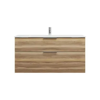 Burgbad Glas Waschtisch-Set Eqio Frassino Dekor Cappuccino/Weiß, SEYX122F3437A0070 SEYX122F3437A0070
