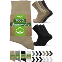 sogzz Businesssocken 6-12 Paar 100% Baumwolle Herren Herrensocken Schwarz Weiß Braun Blau (Business & Freizeit Socken, 12-Paar)