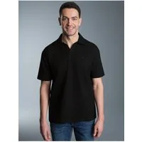 Trigema Poloshirt TRIGEMA Oversized Poloshirt ohne Knopfleiste in Waffeloptik (1-tlg)