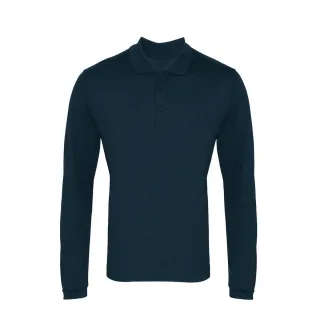 Premier - "Coolchecker" Poloshirt für Herren Langärmlig (Marineblau)