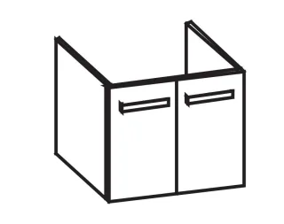 Artiqua 413 Waschtischunterschrank für Preciosa II 123260, 123261, 123262 Eiche Weiß quer NB, 413-WU 413-WU2T-K153-7185-440