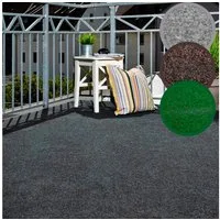 Andiamo Kunstrasen Aberdeen, Gesamthöhe 10 mm, Made in Belgium, rechteckig, mit Drainagenoppen, für Balkon, Terrasse, Wintergarten, Nadelfilzoptik