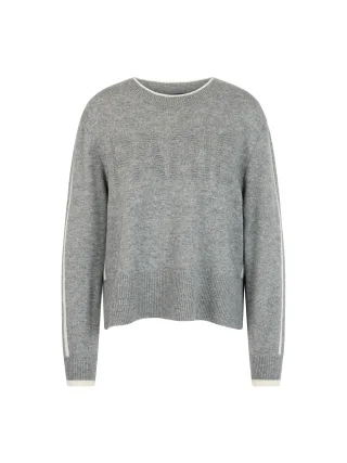Marc Cain Sports - Strickpullover mit Schriftzug grey - Gr. - 34