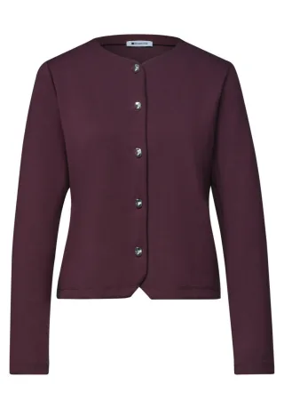 Street One - Kurzjacke mit Knopfleiste lila/rot - Gr. - 34