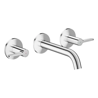 hansgrohe AXOR One 3-Loch Waschtischarmatur 48150000 Unterputz, Ausladung 160mm, Wandmontage mit Rosetten, mit Hebelgriff, chrom