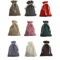 Yudu Geschenktüten 10 x Jute-Säckchen Schmuckbeutel Säckchen Geschenkbeutel Verpackung